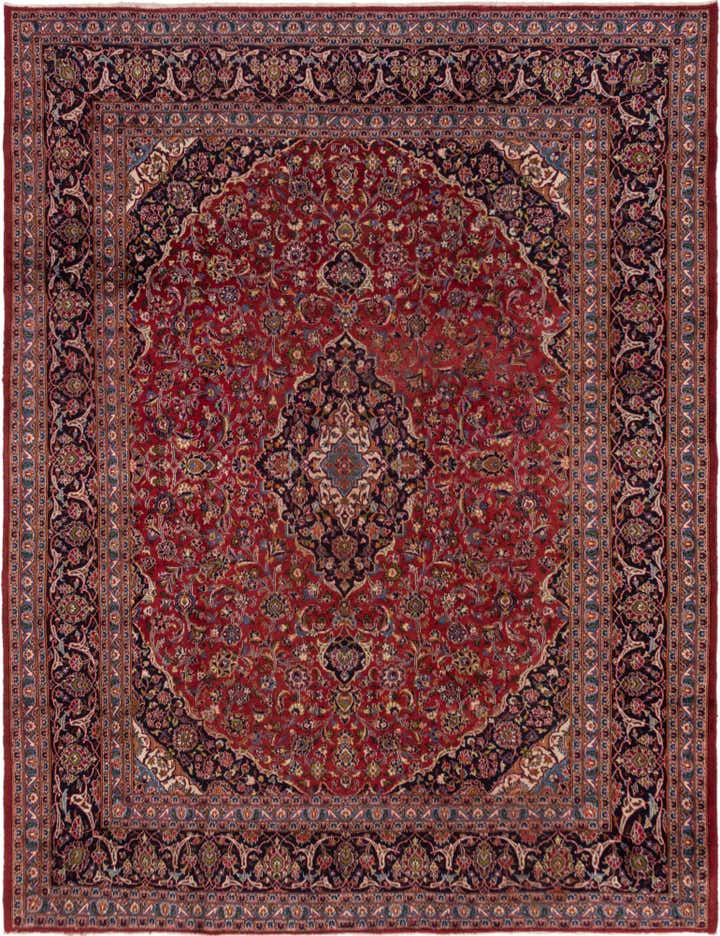 9' 8 x 12' 6 Hand Knotted Mashad Persian Wool Rug