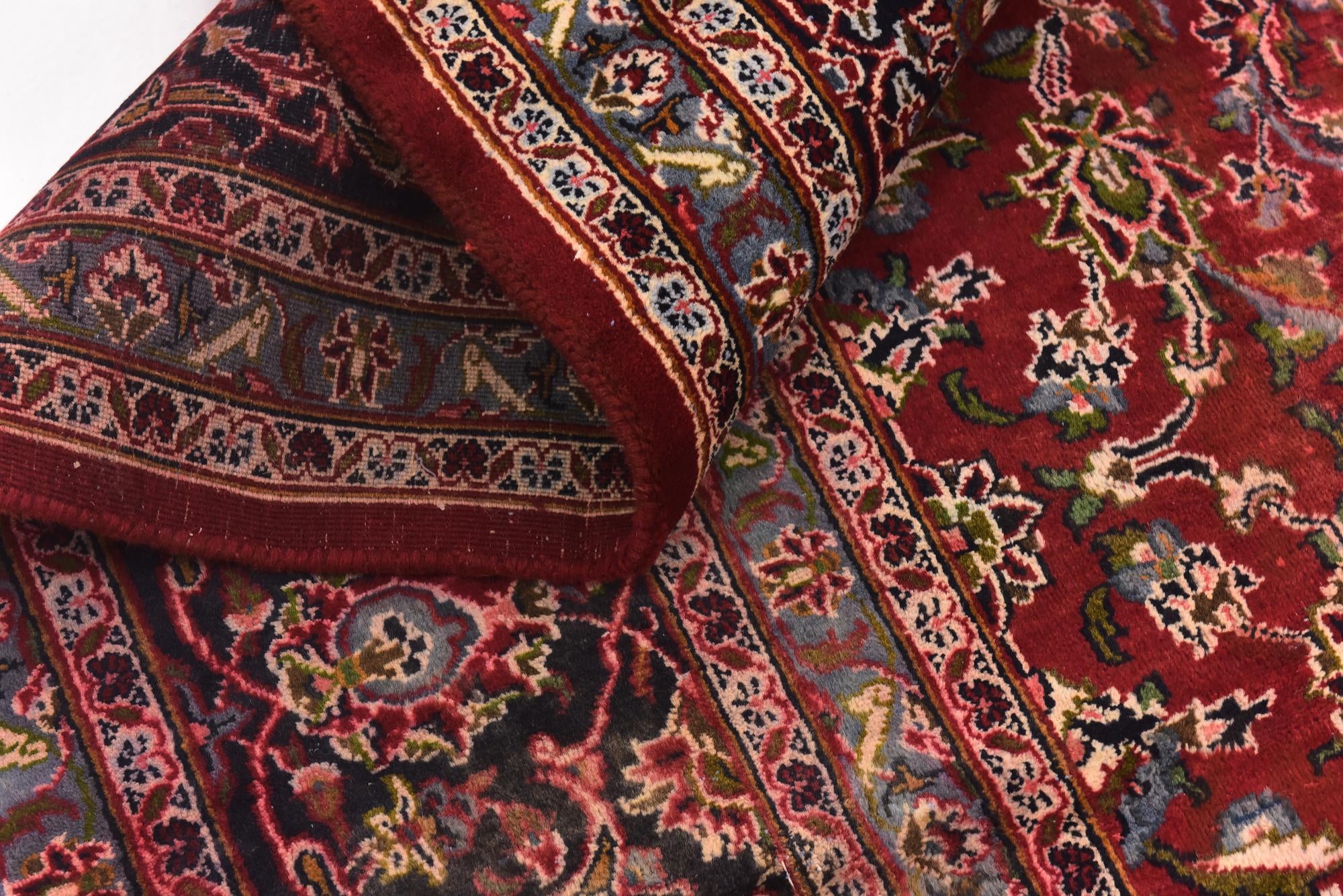9' 8 x 12' 6 Hand Knotted Mashad Persian Wool Rug