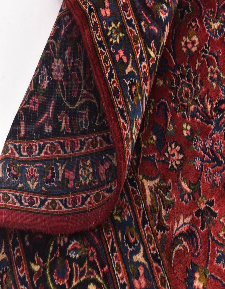 Detail image of 9' 10 x 13'  Hand Knotted Mashad Persian Wool Rug