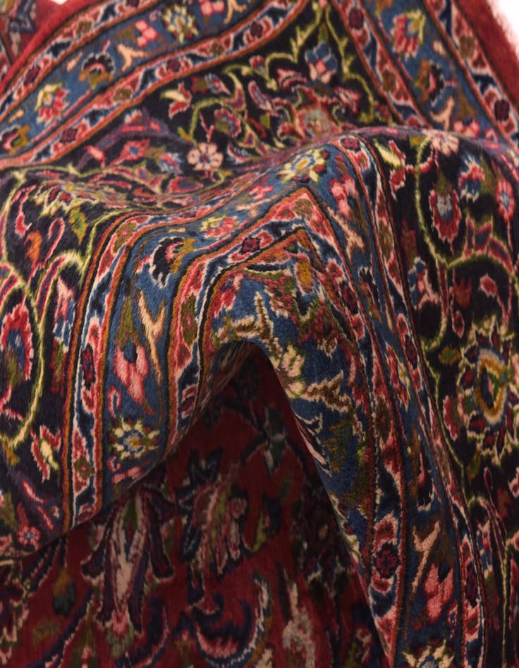 Detail image of 9' 10 x 13'  Hand Knotted Mashad Persian Wool Rug