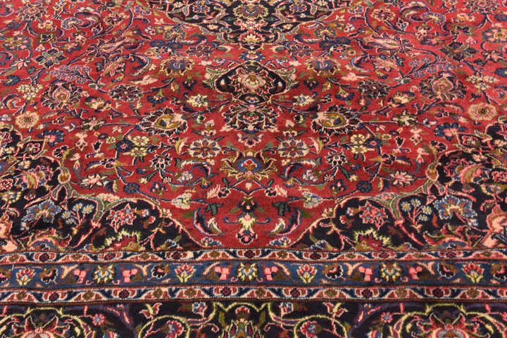 9' 10 x 13' Hand Knotted Mashad Persian Wool Rug