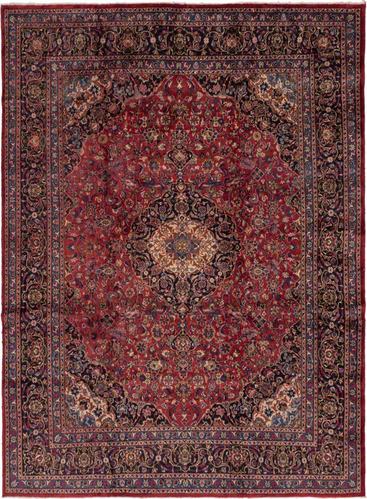 9' 10 x 13' Hand Knotted Mashad Persian Wool Rug
