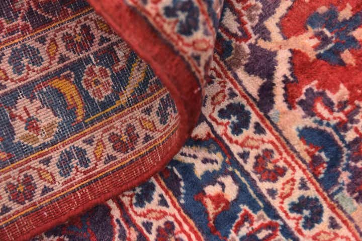 9' x 12' 10 Hand Knotted Mashad Persian Wool Rug