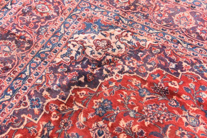 9' x 12' 10 Hand Knotted Mashad Persian Wool Rug