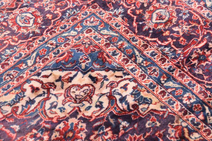 9' x 12' 10 Hand Knotted Mashad Persian Wool Rug