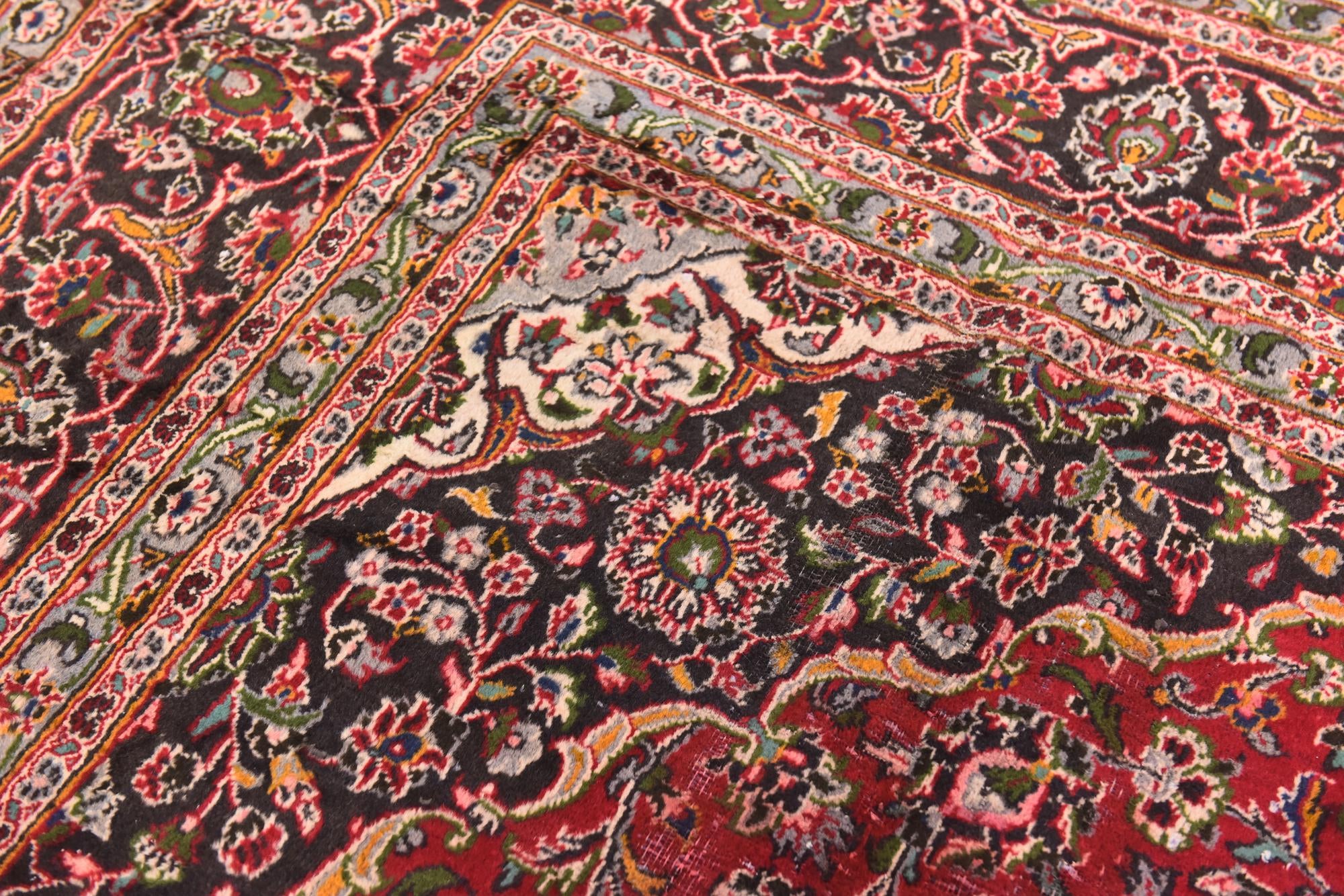 9' 8 x 12' 6 Hand Knotted Mashad Persian Wool Rug