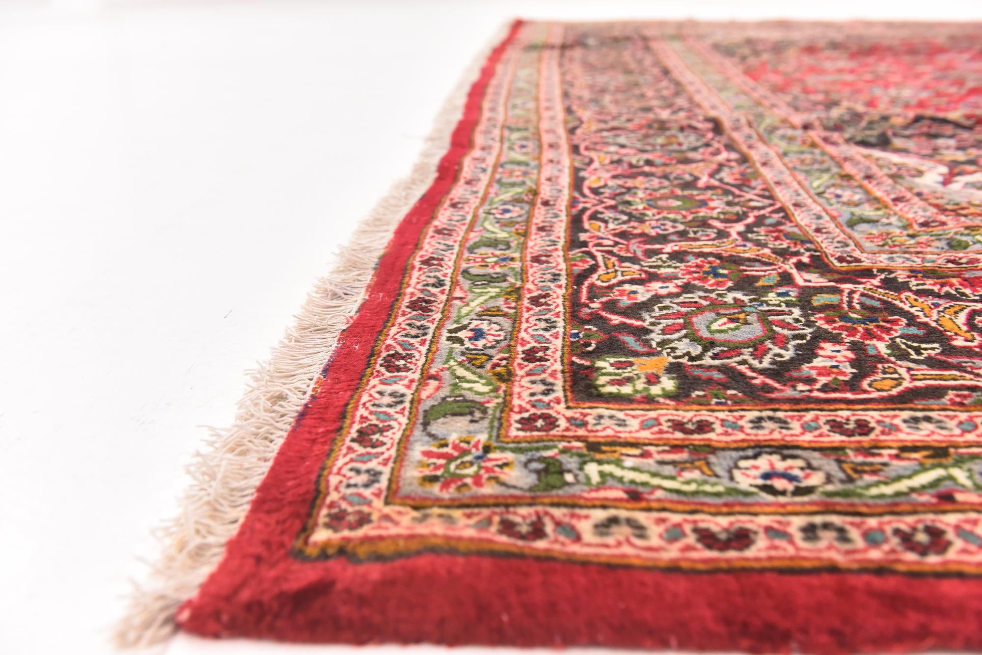 9' 8 x 12' 6 Hand Knotted Mashad Persian Wool Rug