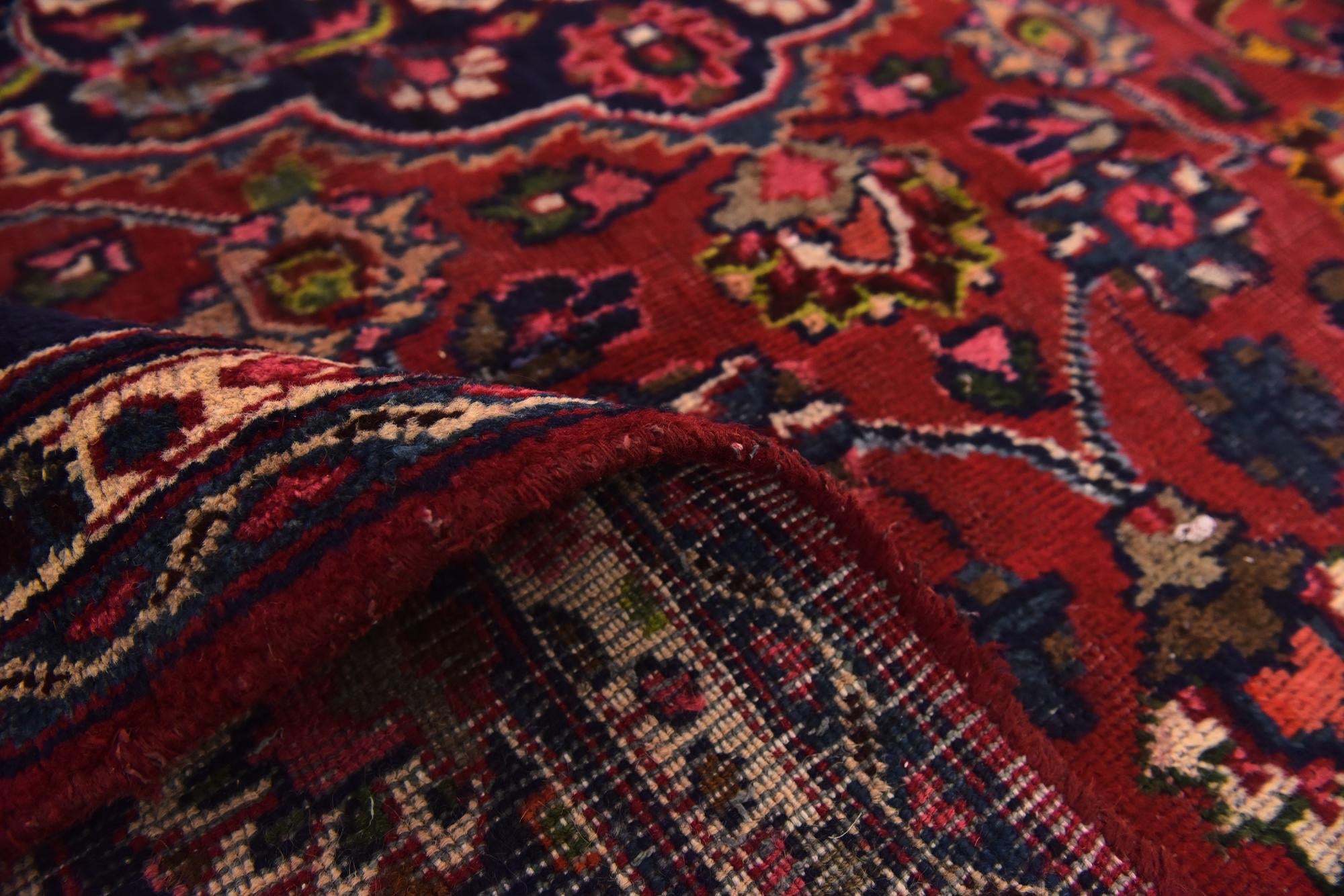 9' 8 x 12' 4 Hand Knotted Mashad Persian Wool Rug