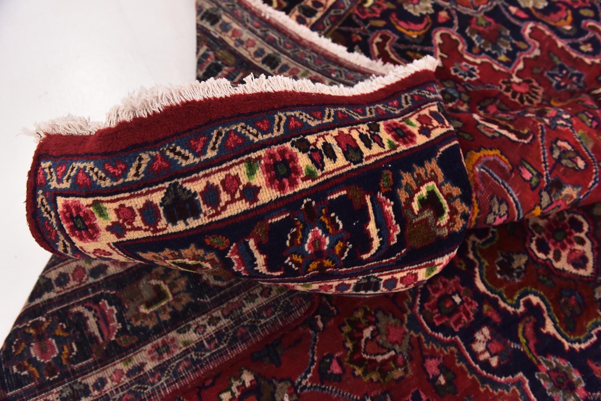 9' 8 x 12' 4 Hand Knotted Mashad Persian Wool Rug