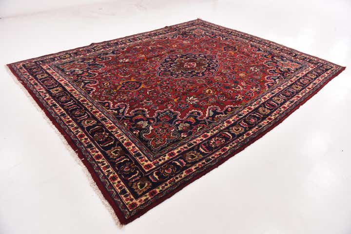 9' 8 x 12' 4 Hand Knotted Mashad Persian Wool Rug