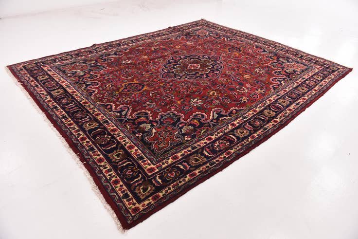 Detail image of 9' 8 x 12' 4 Hand Knotted Mashad Persian Wool Rug