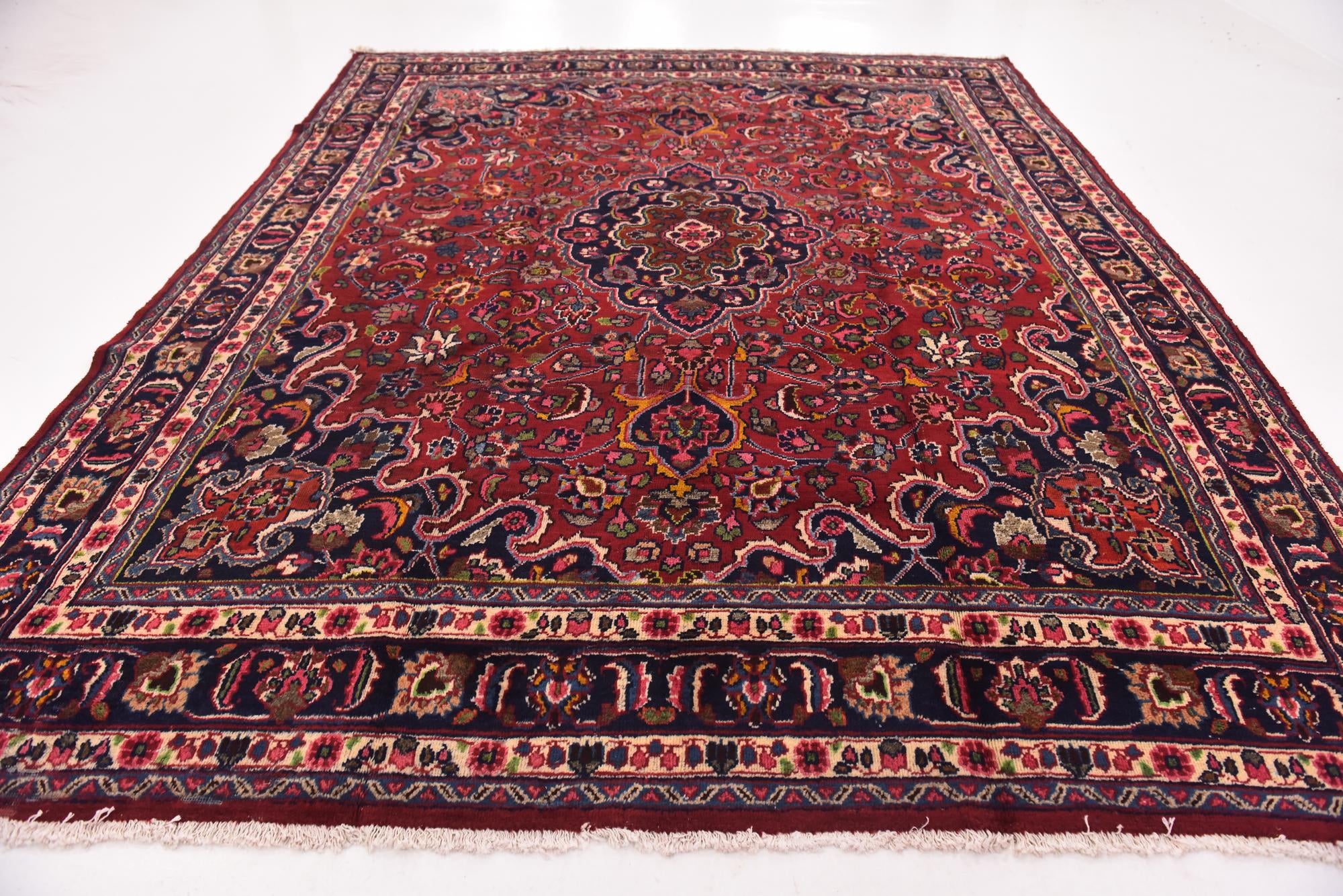 9' 8 x 12' 4 Hand Knotted Mashad Persian Wool Rug