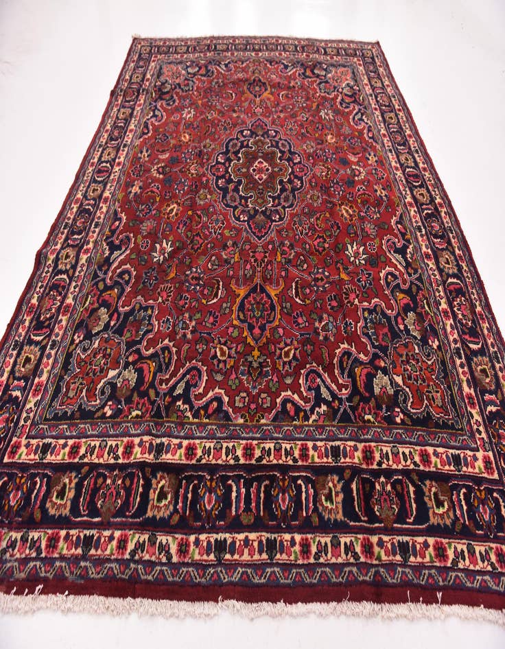 Detail image of 9' 8 x 12' 4  Hand Knotted Mashad Persian Wool Rug