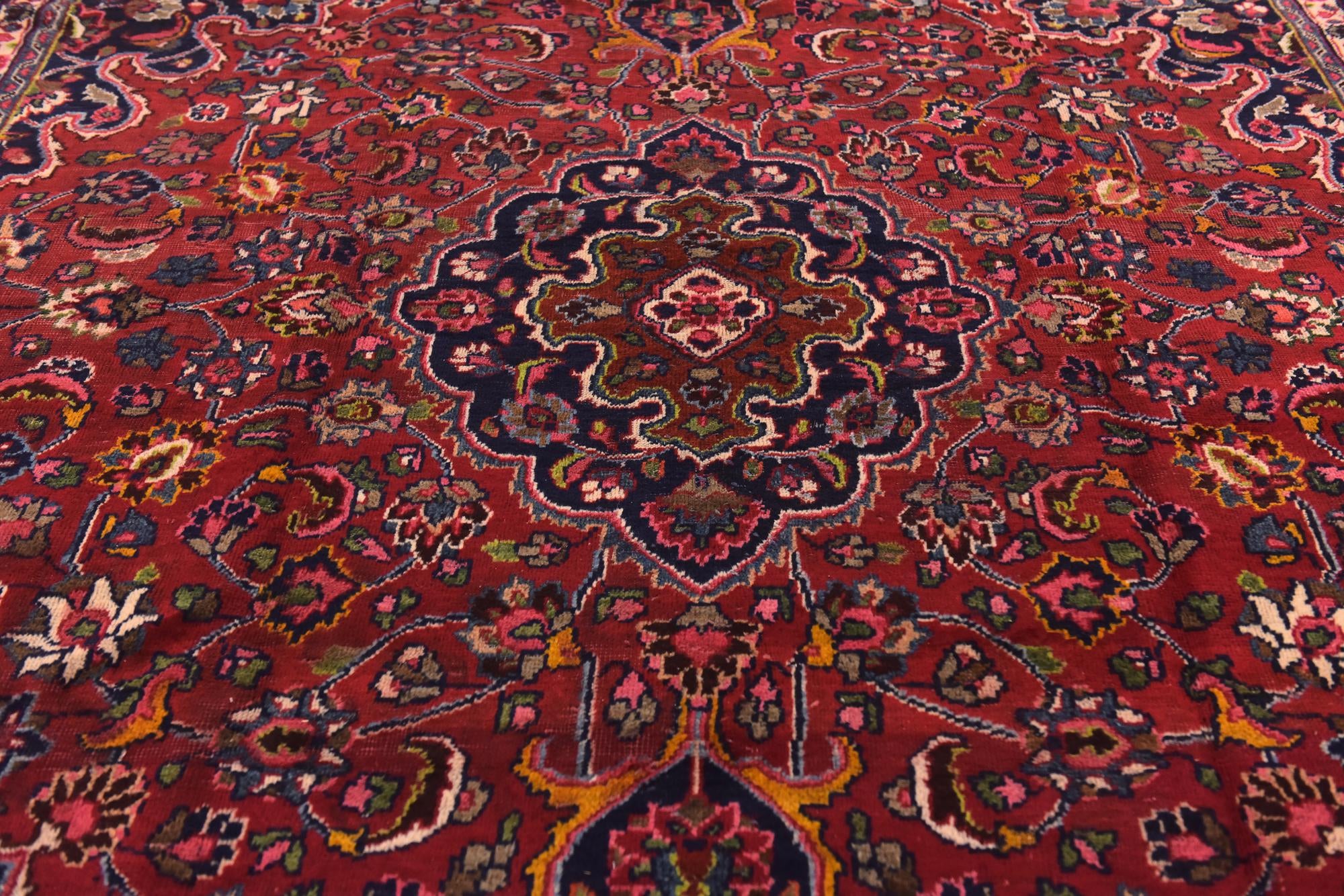 9' 8 x 12' 4 Hand Knotted Mashad Persian Wool Rug