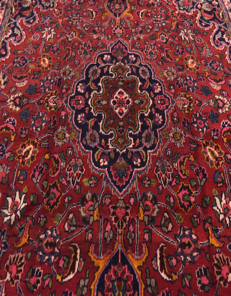 Detail image of 9' 8 x 12' 4  Hand Knotted Mashad Persian Wool Rug