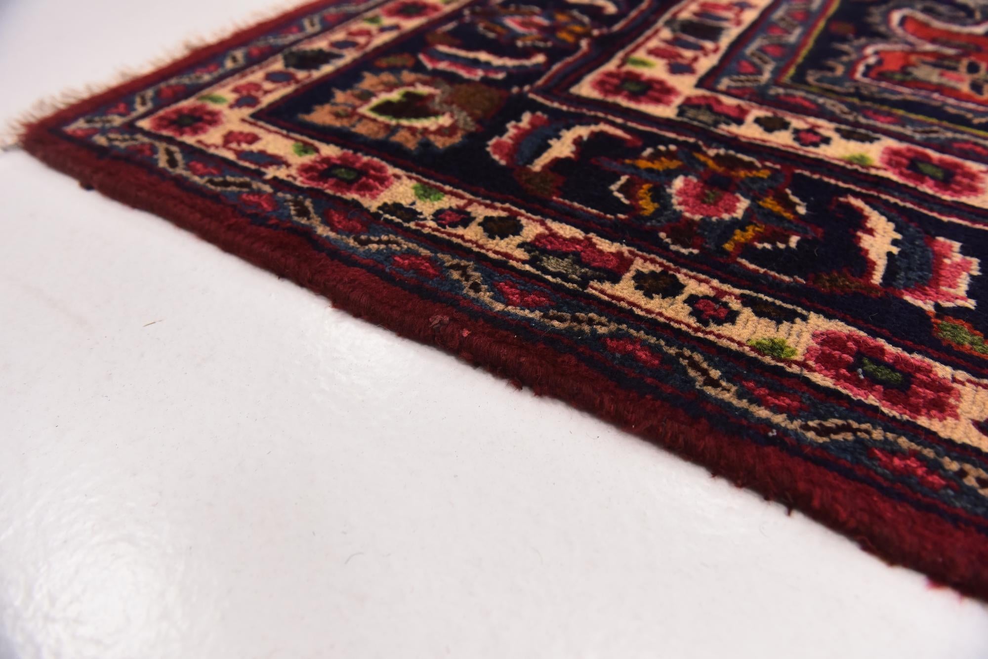 9' 8 x 12' 4 Hand Knotted Mashad Persian Wool Rug
