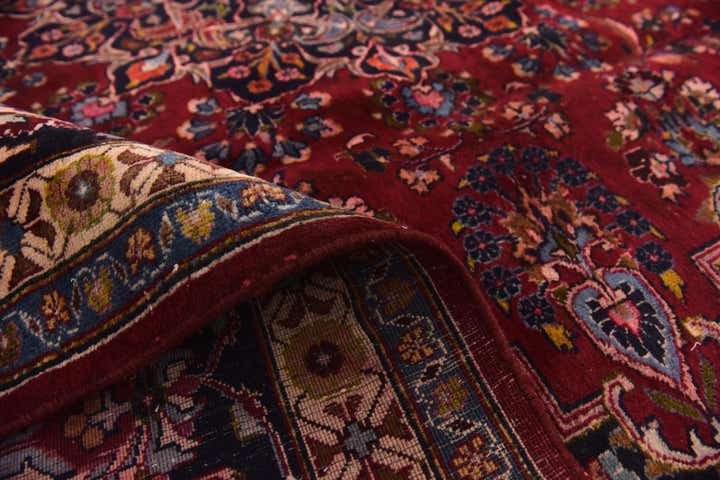 9' 8 x 12' 7 Hand Knotted Mashad Persian Wool Rug