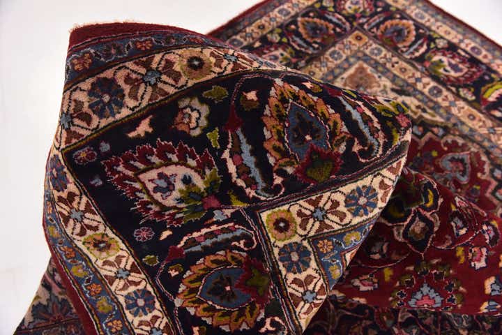 9' 8 x 12' 7 Hand Knotted Mashad Persian Wool Rug