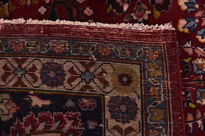 9' 8 x 12' 7 Hand Knotted Mashad Persian Wool Rug