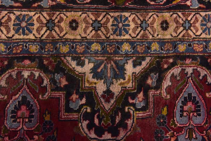 9' 8 x 12' 7 Hand Knotted Mashad Persian Wool Rug