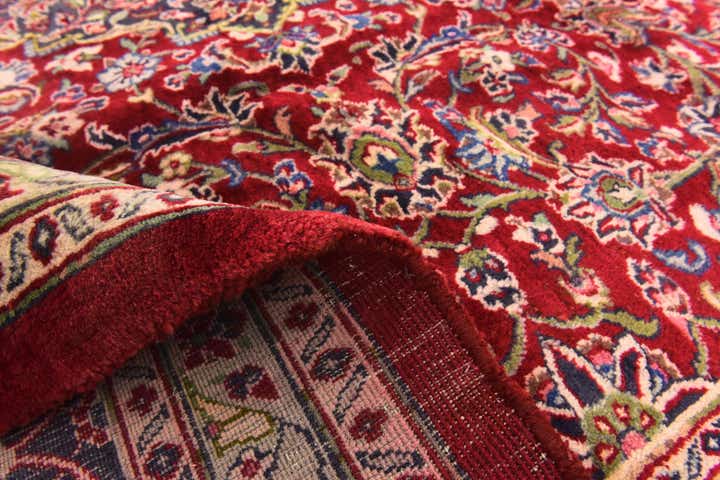 9' 9 x 11' 10 Hand Knotted Mashad Persian Wool Rug