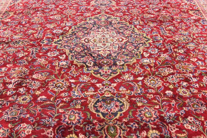 9' 9 x 11' 10 Hand Knotted Mashad Persian Wool Rug