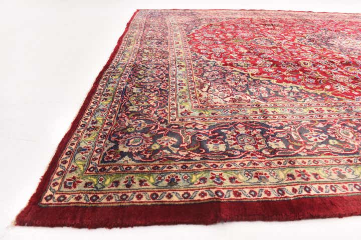 9' 9 x 11' 10 Hand Knotted Mashad Persian Wool Rug
