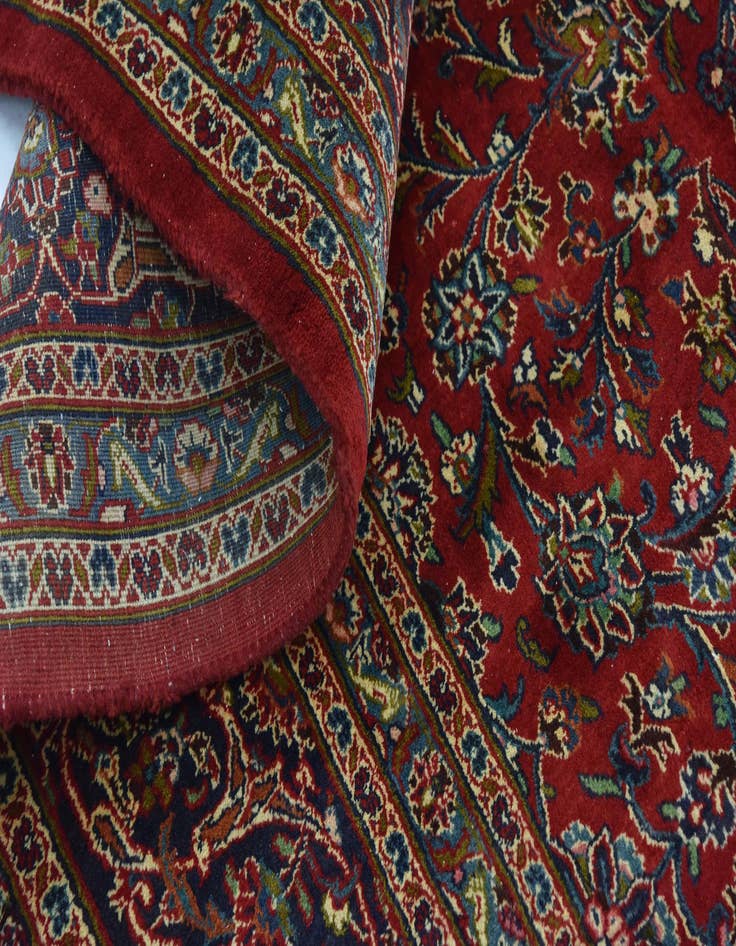Detail image of 9' 7 x 12' 10  Hand Knotted Mashad Persian Wool Rug
