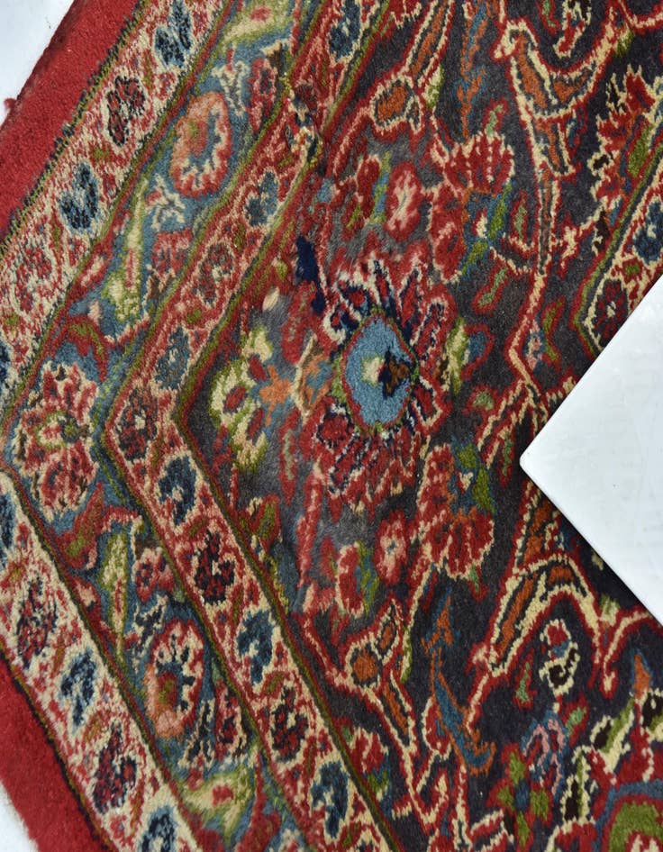 Detail image of 9' 7 x 12' 10  Hand Knotted Mashad Persian Wool Rug