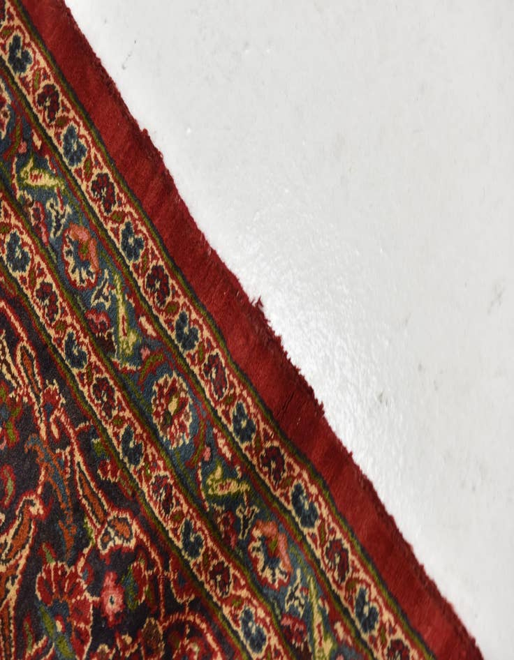 Detail image of 9' 7 x 12' 10  Hand Knotted Mashad Persian Wool Rug