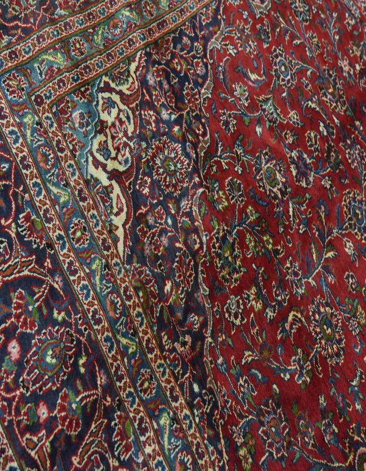 Detail image of 9' 7 x 12' 10  Hand Knotted Mashad Persian Wool Rug