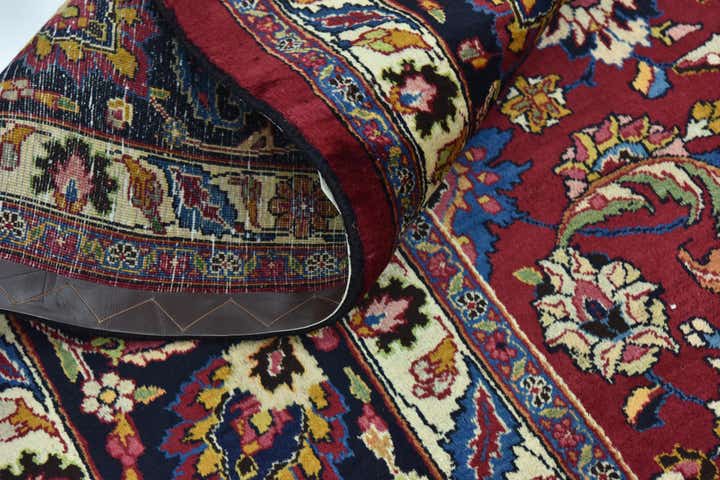 10' x 13' Hand Knotted Mashad Persian Wool Rug