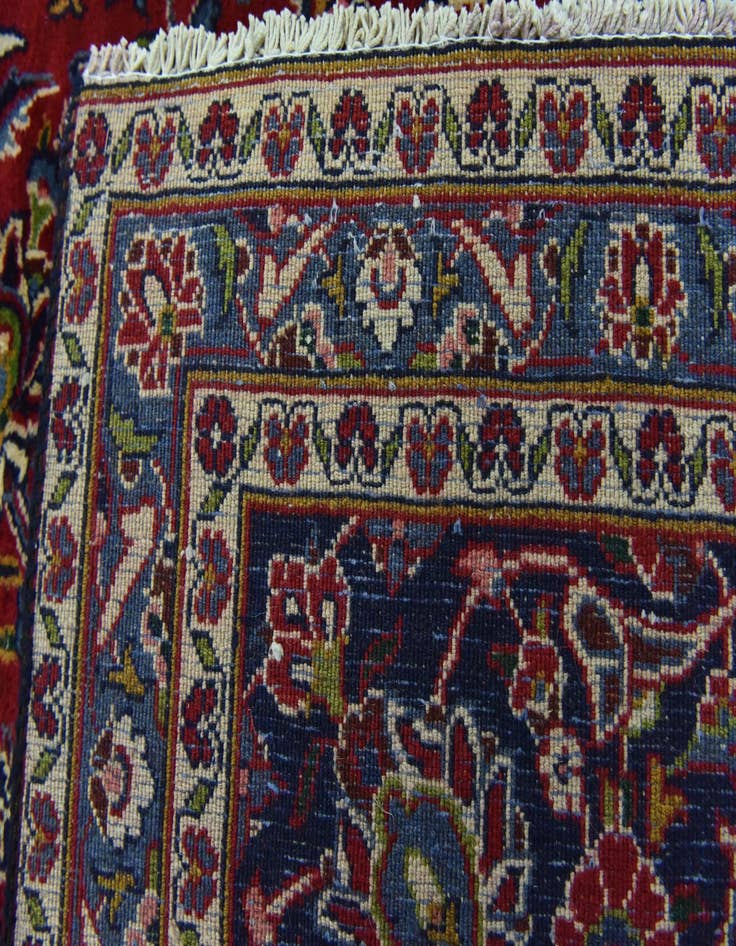 Detail image of 9' 7 x 12' 4  Hand Knotted Mashad Persian Wool Rug
