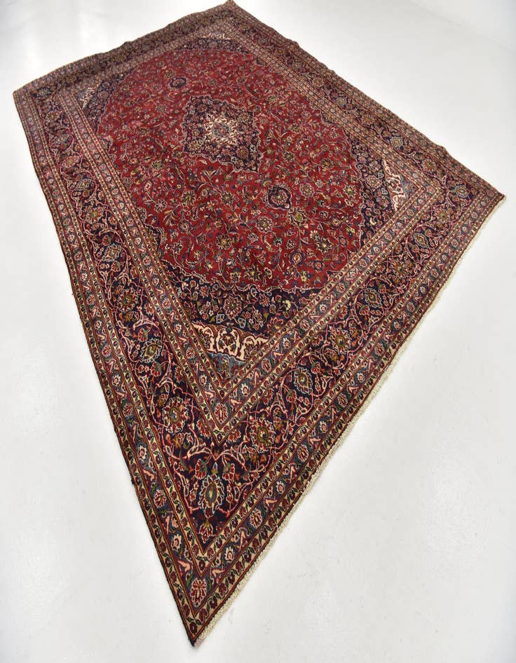 Detail image of 9' 7 x 12' 4  Hand Knotted Mashad Persian Wool Rug