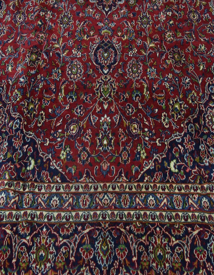 Detail image of 9' 7 x 12' 4  Hand Knotted Mashad Persian Wool Rug