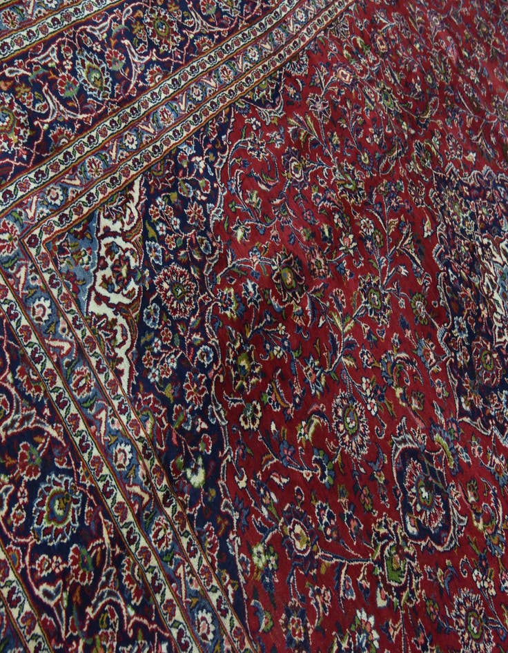 Detail image of 9' 7 x 12' 4  Hand Knotted Mashad Persian Wool Rug