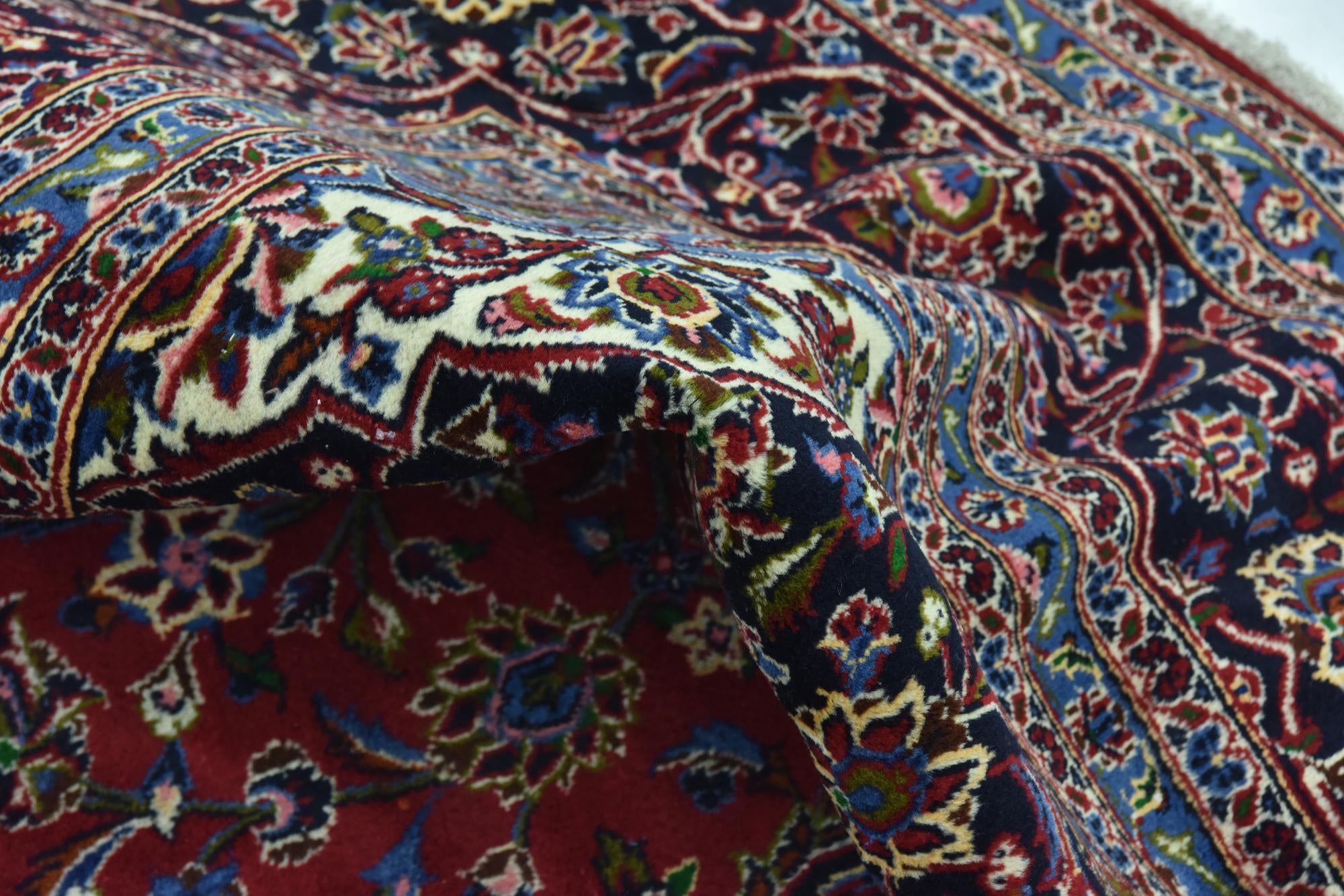 9' 5 x 13' 6 Hand Knotted Mashad Persian Wool Rug