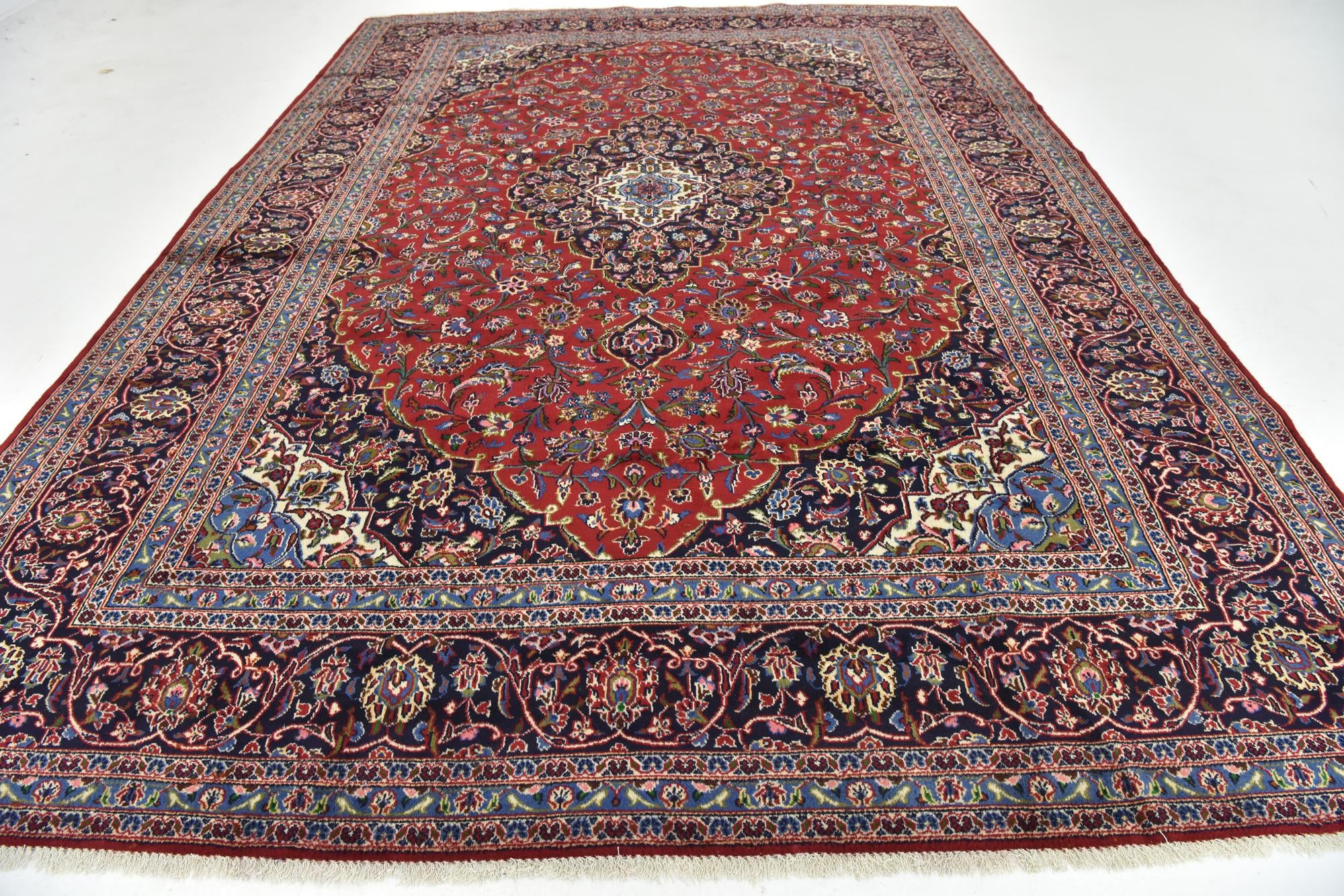 9' 5 x 13' 6 Hand Knotted Mashad Persian Wool Rug