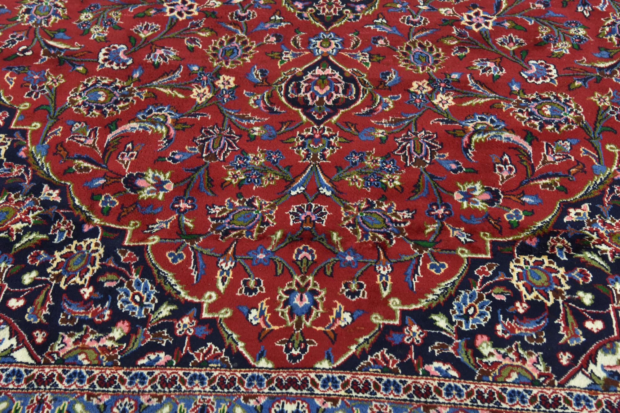 9' 5 x 13' 6 Hand Knotted Mashad Persian Wool Rug