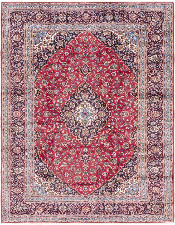 Detail image of 9' 5 x 13' 6 Hand Knotted Mashad Persian Wool Rug