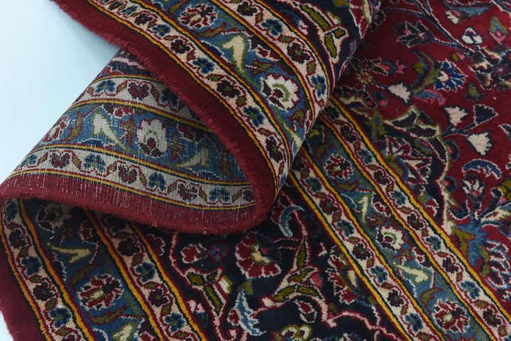 10' x 12' 9 Hand Knotted Mashad Persian Wool Rug