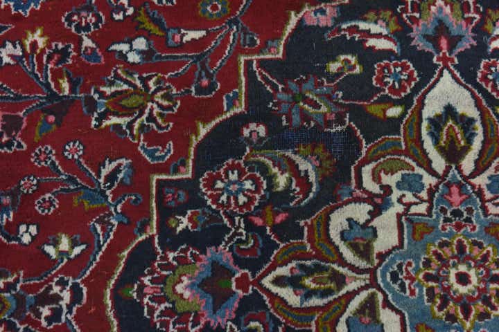 10' x 12' 9 Hand Knotted Mashad Persian Wool Rug
