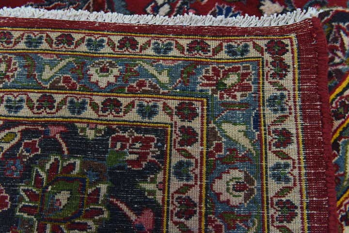 10' x 12' 9 Hand Knotted Mashad Persian Wool Rug