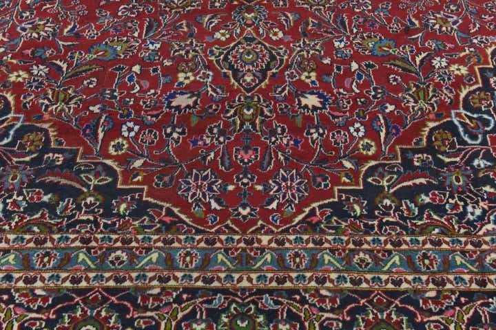 10' x 12' 9 Hand Knotted Mashad Persian Wool Rug