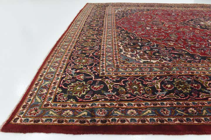 10' x 12' 9 Hand Knotted Mashad Persian Wool Rug