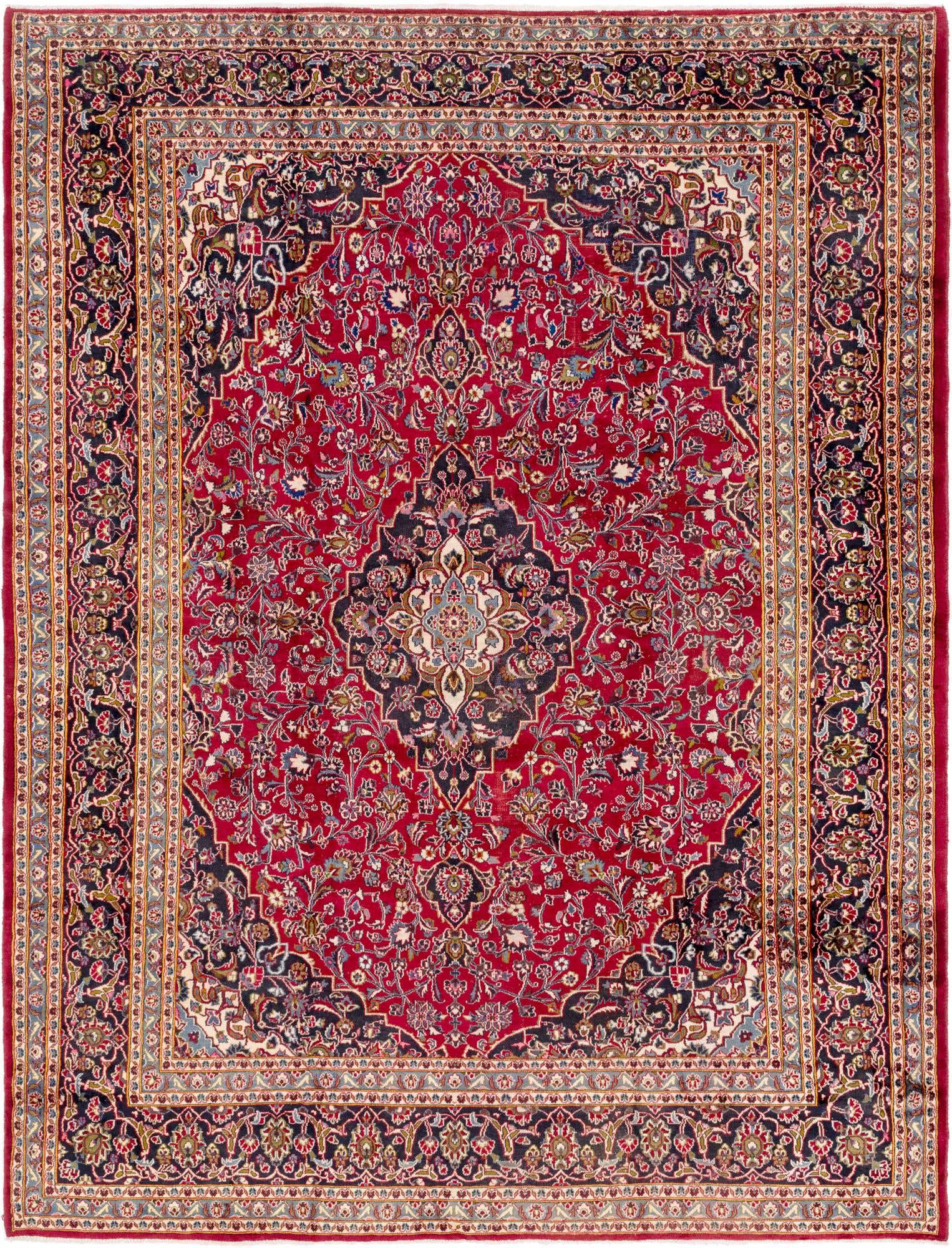 10' x 12' 9 Hand Knotted Mashad Persian Wool Rug