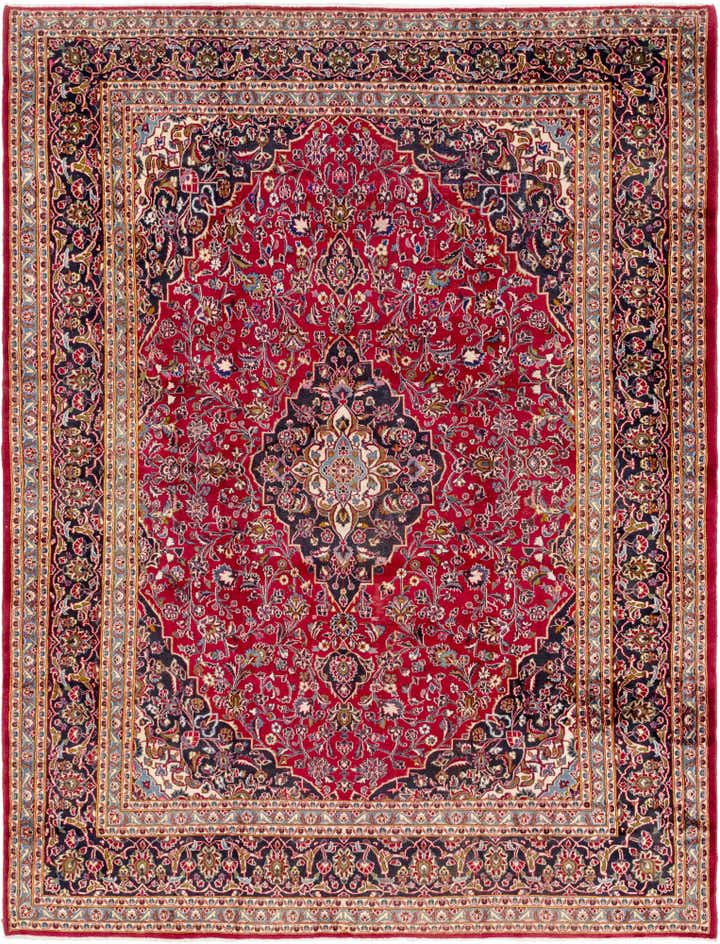 10' x 12' 9 Hand Knotted Mashad Persian Wool Rug