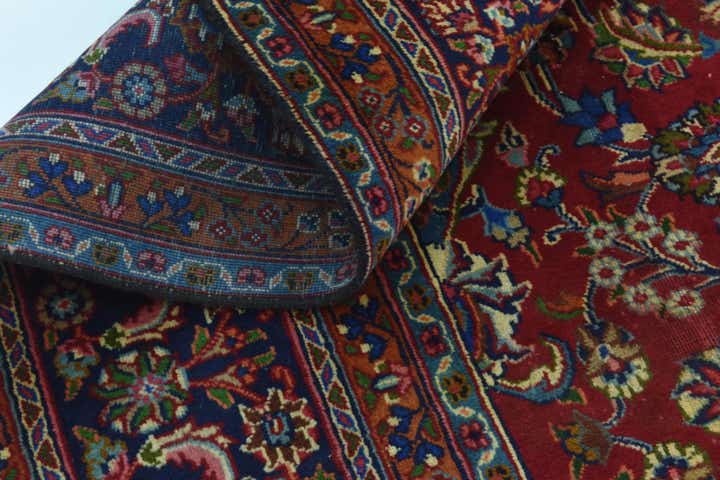 9' 8 x 12' 6 Hand Knotted Mashad Persian Wool Rug
