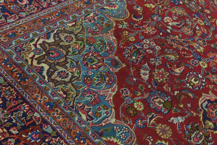 9' 8 x 12' 6 Hand Knotted Mashad Persian Wool Rug