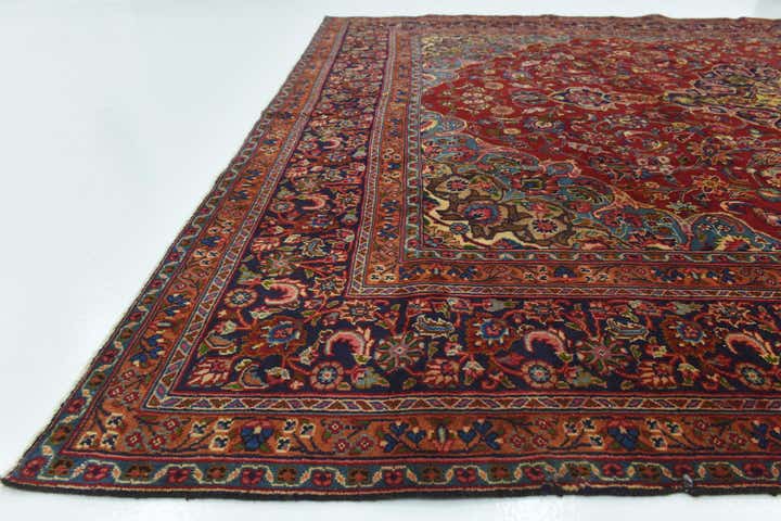 9' 8 x 12' 6 Hand Knotted Mashad Persian Wool Rug